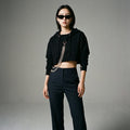Sweat court à capuche noir avec chaîne - Mode K-fashion - Taille S