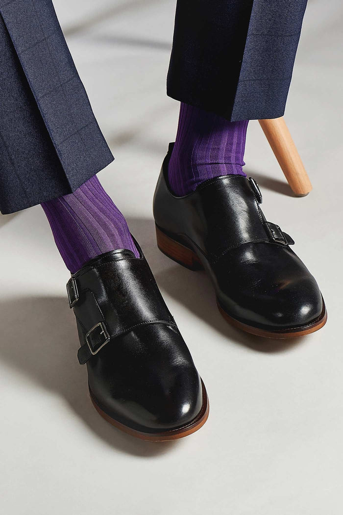 Danvers NAVY Cotton Lisle Long Men's Socks