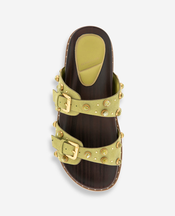 Deardra Suede Double Band Buckle Slide