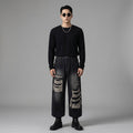 Pantalon denim droit déstructuré unisexe - Koreanxwear - Taille S