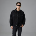 Veste denim déchirée noire avec sequins, coupe ample streetwear - Koreanxwear - Taille M