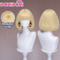 DokiDoki Anime Cosplay Angel Wig Short Blonde Hair Pre Curled
