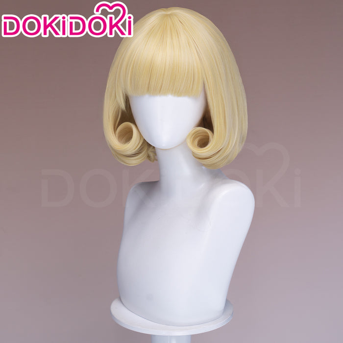 DokiDoki Anime Cosplay Angel Wig Short Blonde Hair Pre Curled