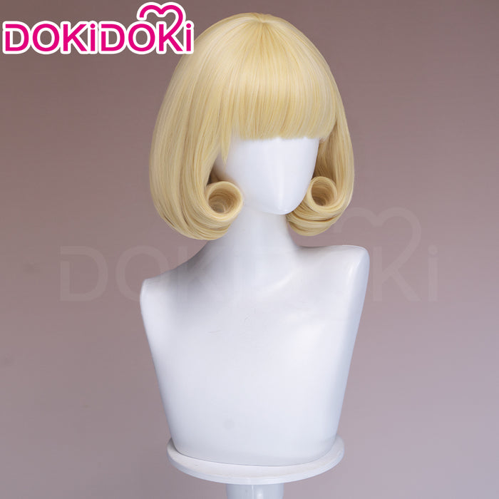 DokiDoki Anime Cosplay Angel Wig Short Blonde Hair Pre Curled