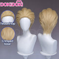 DokiDoki Anime Cosplay Wig Short Blonde Crimped Base Hair