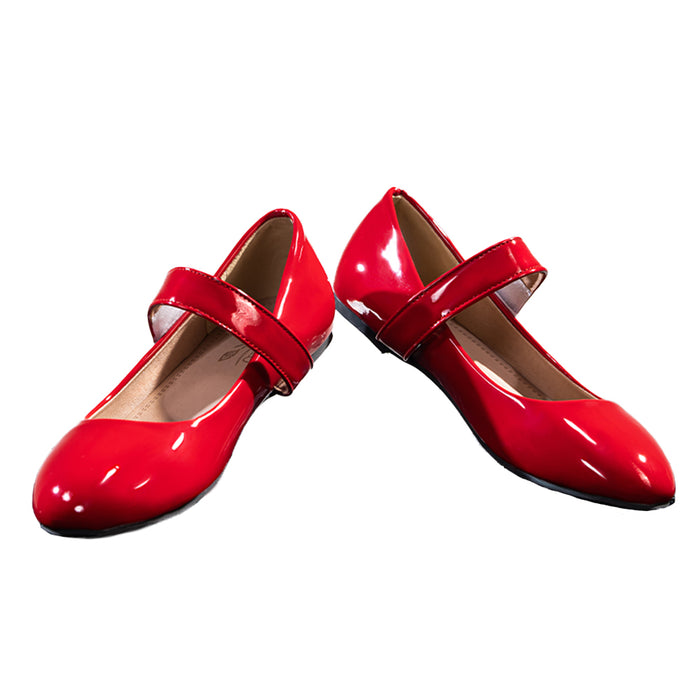 DokiDoki Anime Game Cosplay Glossy Red Patent Flats Shoes
