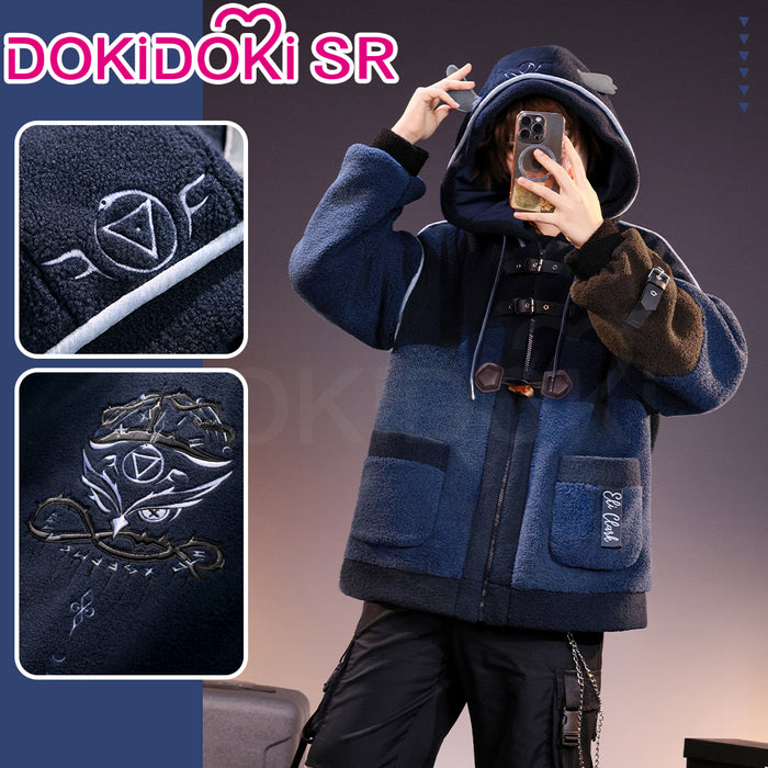 DokiDoki-SR Game Identity V Cosplay Naib Subedar / Eli Clark Costume Winter Casual Wear Furry Coat idv