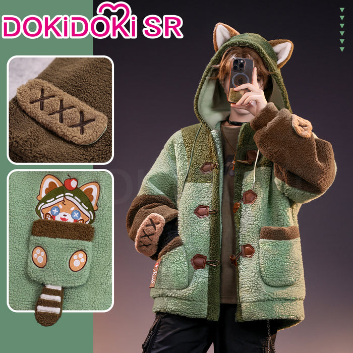DokiDoki-SR Game Identity V Cosplay Naib Subedar / Eli Clark Costume Winter Casual Wear Furry Coat idv