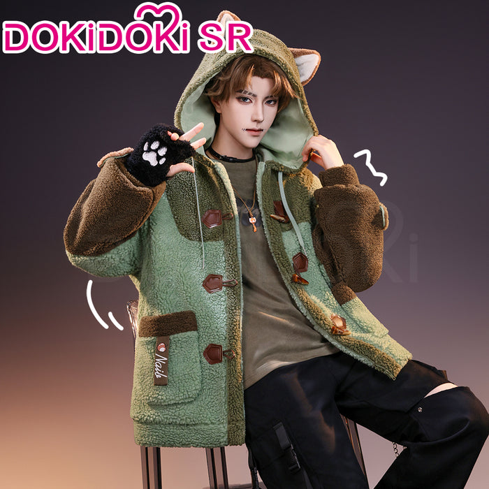 DokiDoki-SR Game Identity V Cosplay Naib Subedar / Eli Clark Costume Winter Casual Wear Furry Coat idv