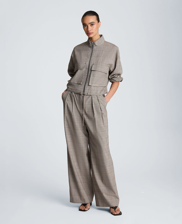 Draw Cord Jacket with Flap Pockets