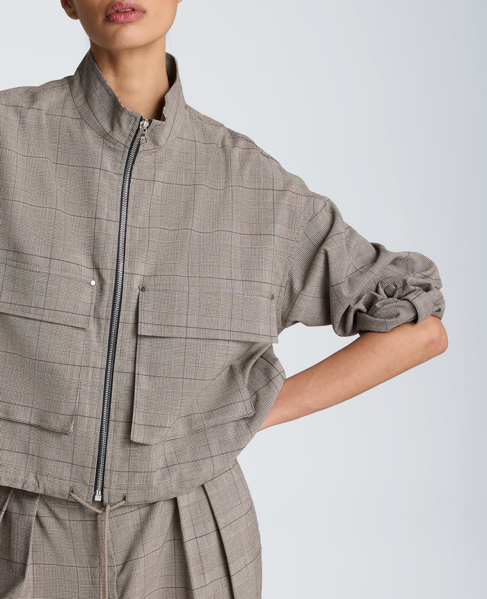 Draw Cord Jacket with Flap Pockets