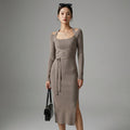 Robe midi tricotée élégante - K-fashion - Taille S