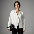 Veste cropped oversize blanche femme - Mode Coréenne Hiver - Taille S