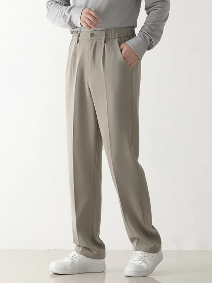 Elegant Semi-Wide Pants - Korean Style