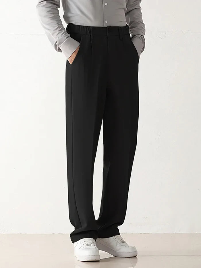 Elegant Semi-Wide Pants - Korean Style