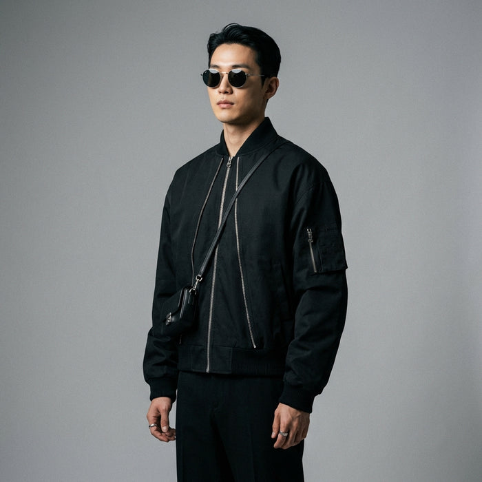 Veste bomber brodée verte homme streetwear - Koreanxwear - Taille M