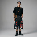 Pantalon cropped denim noir brodé pour homme - Koreanxwear - Taille M