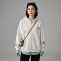 Sweat à capuche unisexe avec broderie chien et design bicolore - K-fashion - Taille S