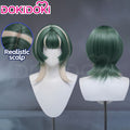 【EU Local Shipping】DokiDoki Anime GACHIAKUTA Cosplay Guita Wig / Tattoo Short Green Silver Highlight Hair