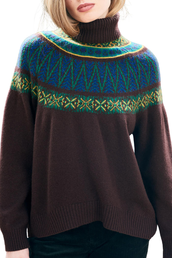 Fairisle Roll Collar Turtleneck