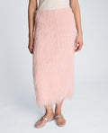 Feather Pull On Midi Skirt with Slit