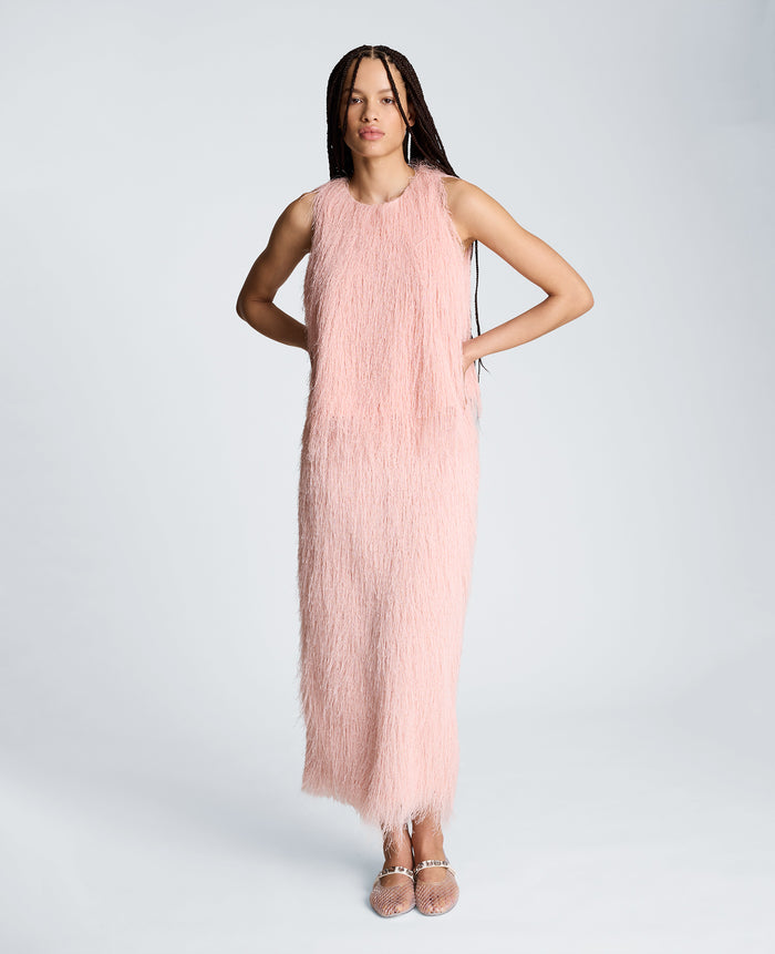 Feather Pull On Midi Skirt with Slit