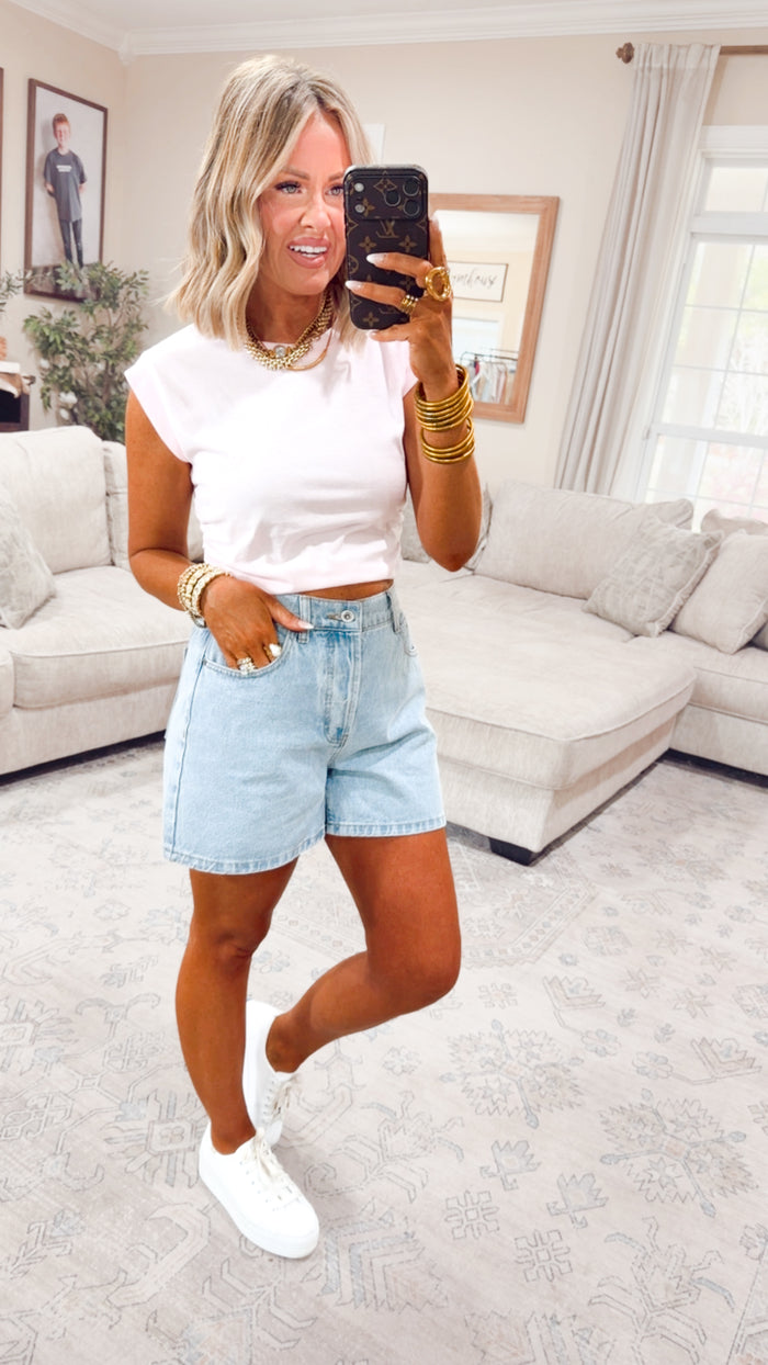 - FINAL SALE -The Drift Cinch Top-Soft Pink