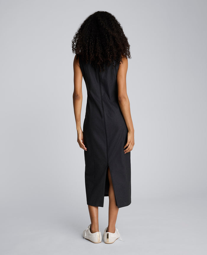 Flannel Midi Sheath Dress