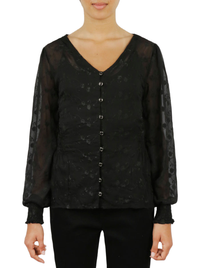 Floral Button Front Top