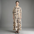 Robe longue imprimée fluide en coton et chanvre - Mode Coréenne - Taille One size