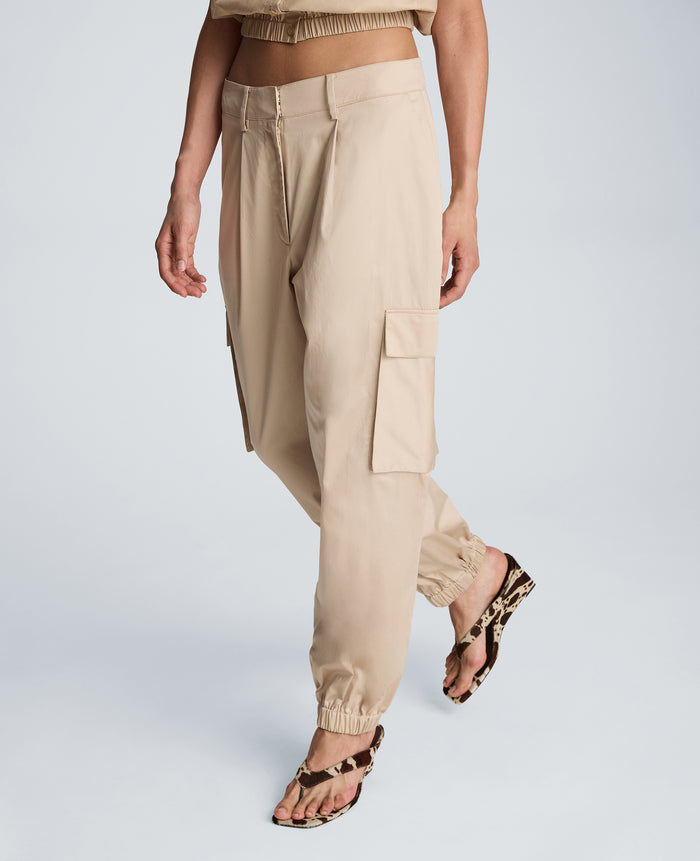 Fly Front Jogger Pleated Cargo Pant