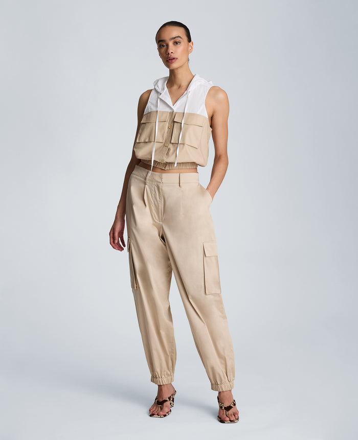 Fly Front Jogger Pleated Cargo Pant