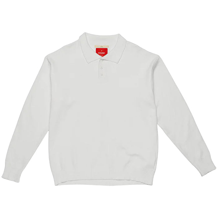 Found - Knitted Polo LS Tee (White)