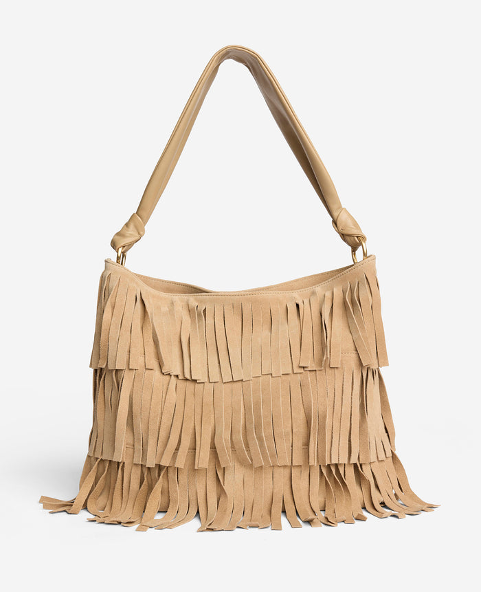 Fringe Slouch Hobo Bag