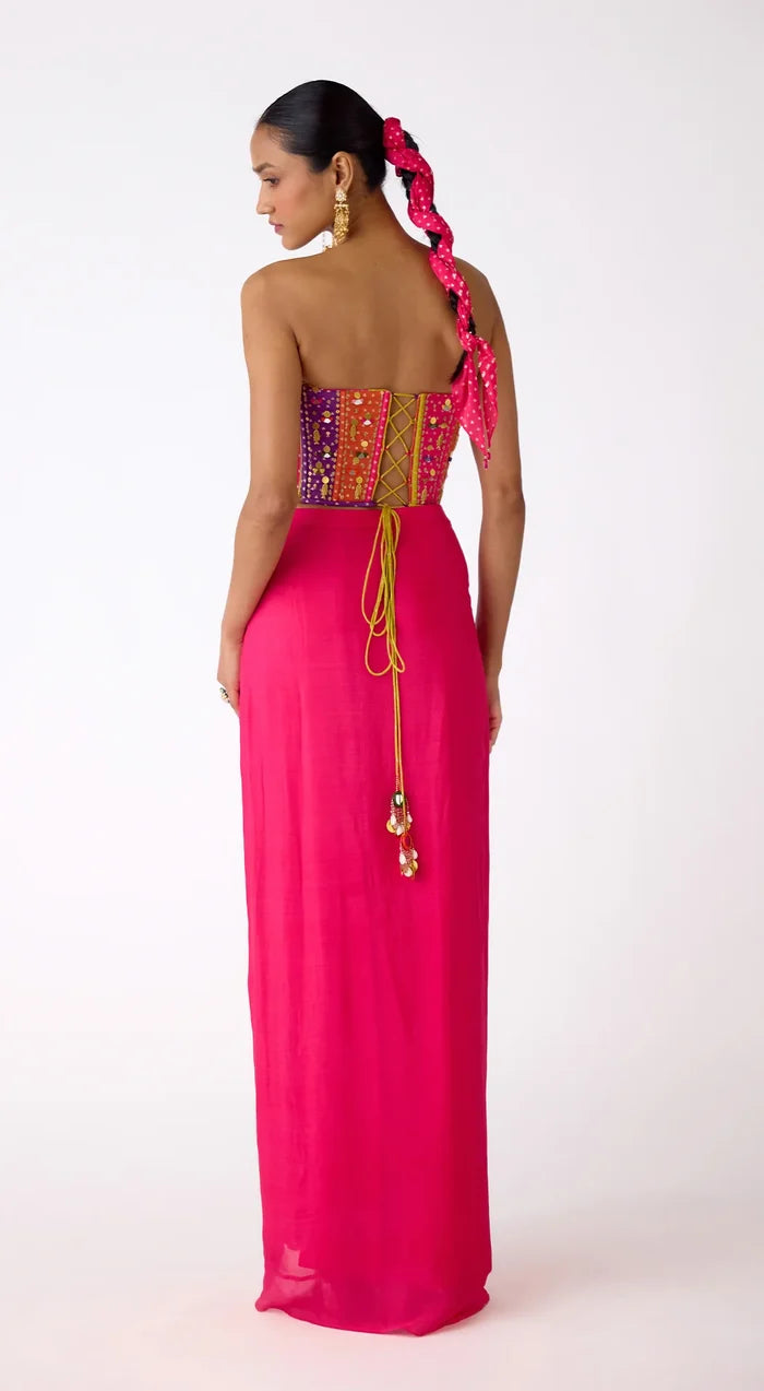 Fuschia Aura Corset & Skirt Set