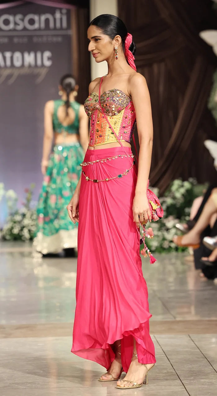 Fuschia Aura Corset & Skirt Set