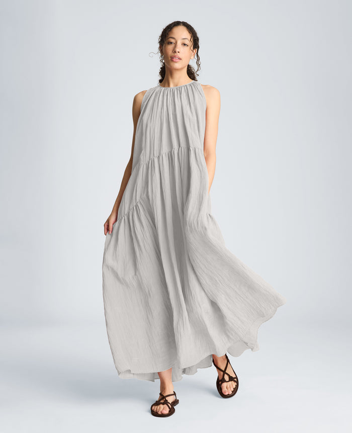Gathered Halter Neck Maxi Dress