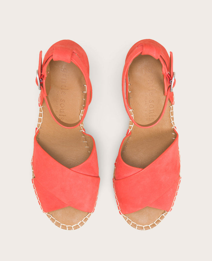 Bright Coral Suede