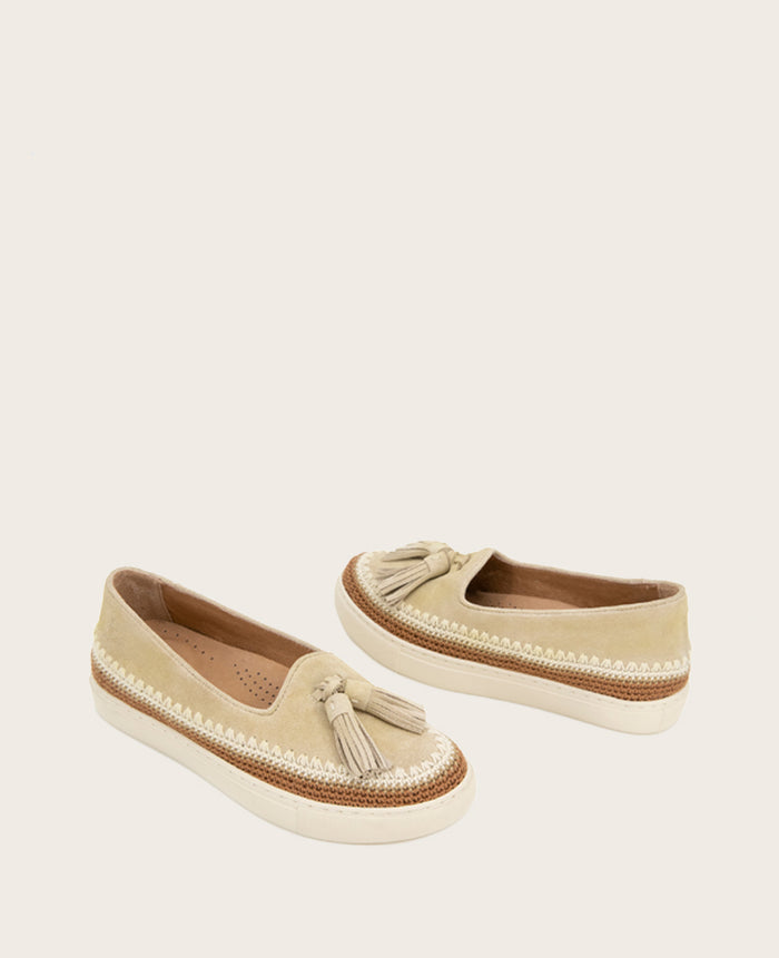 GENTLE SOULS - Citrus Tassel Suede Platform Slip On