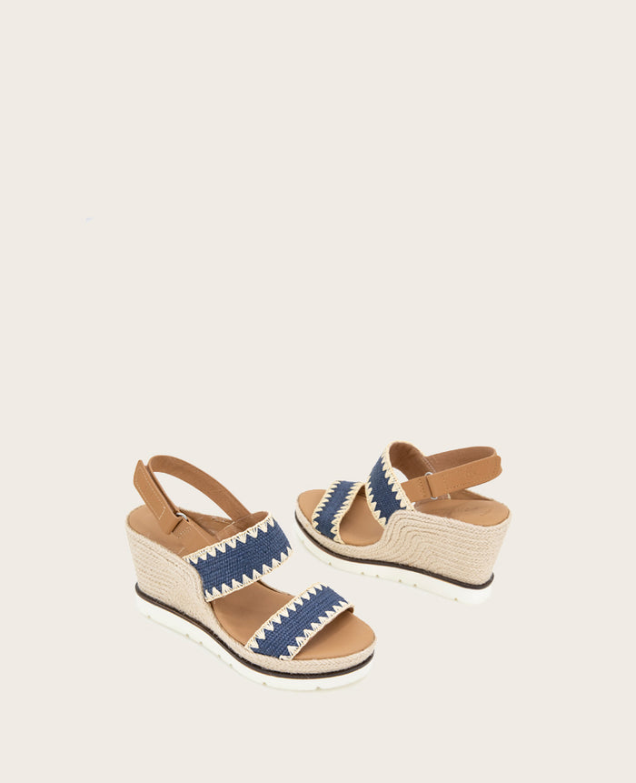 GENTLE SOULS - Evora Textile Espadrille Wedge