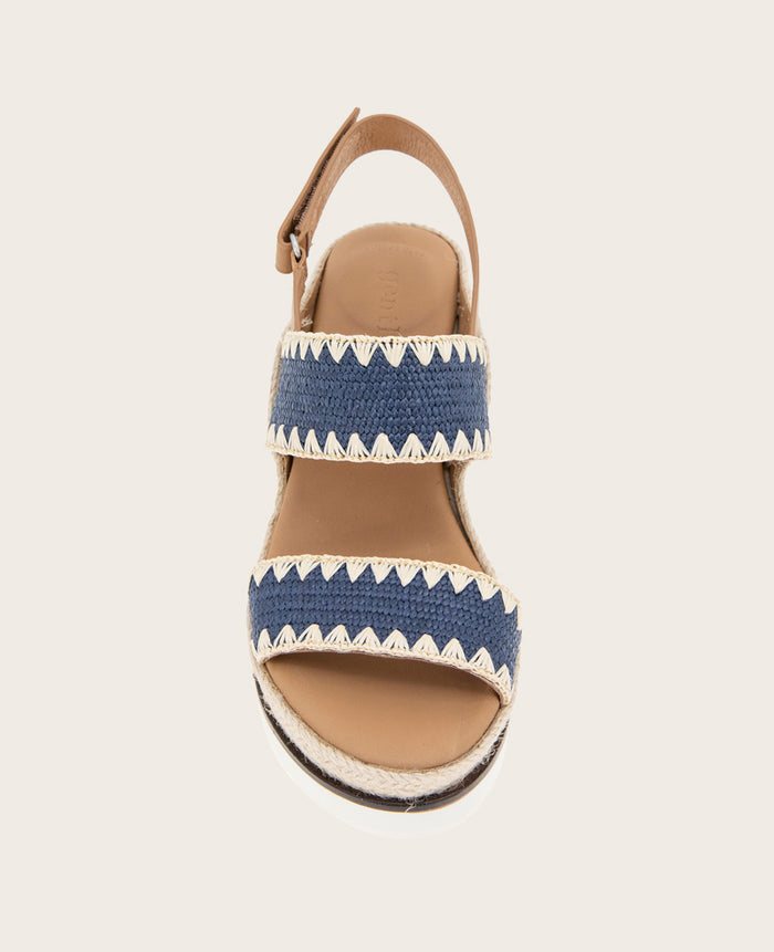 GENTLE SOULS - Evora Textile Espadrille Wedge