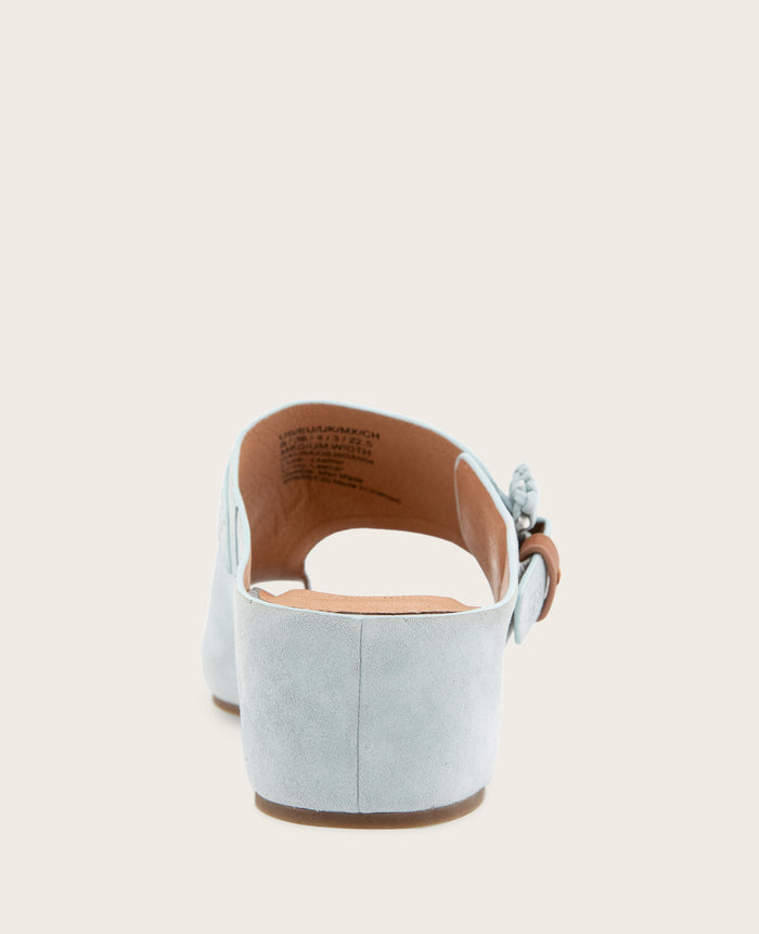 GENTLE SOULS - Galina Suede Toe Ring Buckle Wedge Sandal