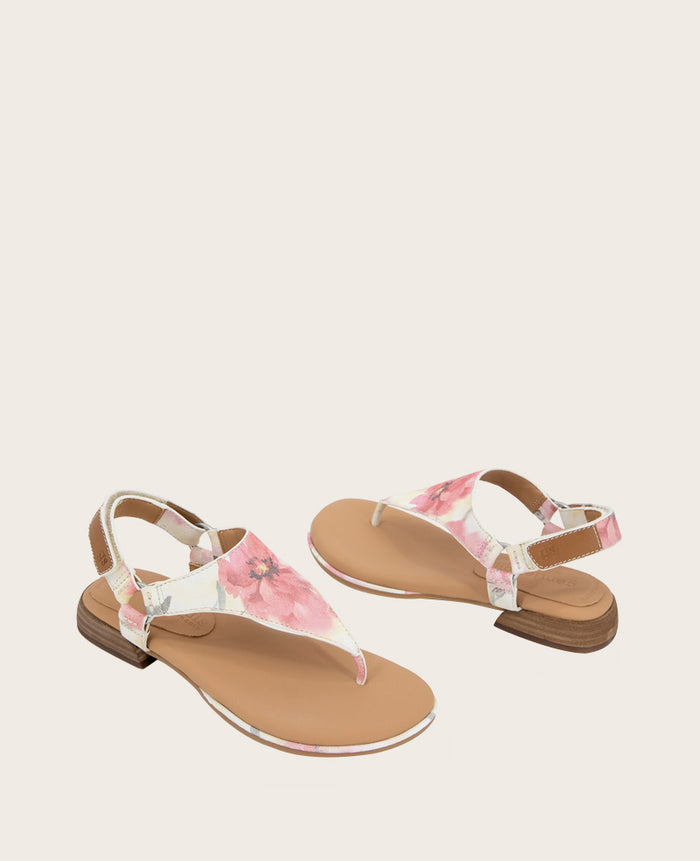 GENTLE SOULS - Holly Suede Floral Ankle Strap Thong