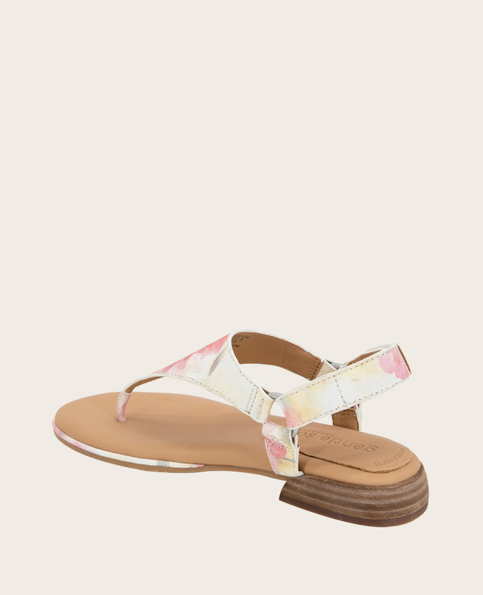 GENTLE SOULS - Holly Suede Floral Ankle Strap Thong