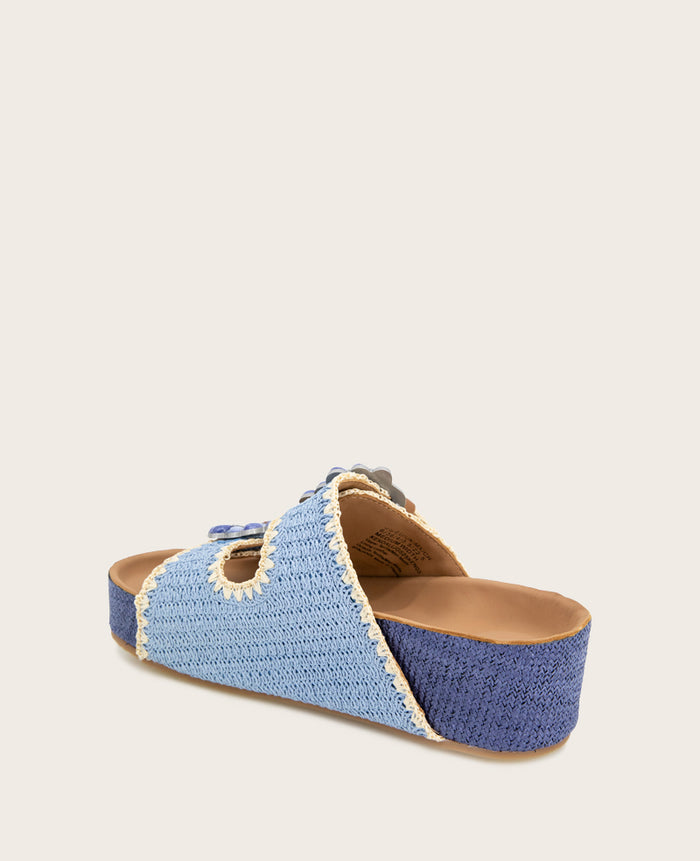 GENTLE SOULS - Kendall Raffia Wrap Buckle Wedge