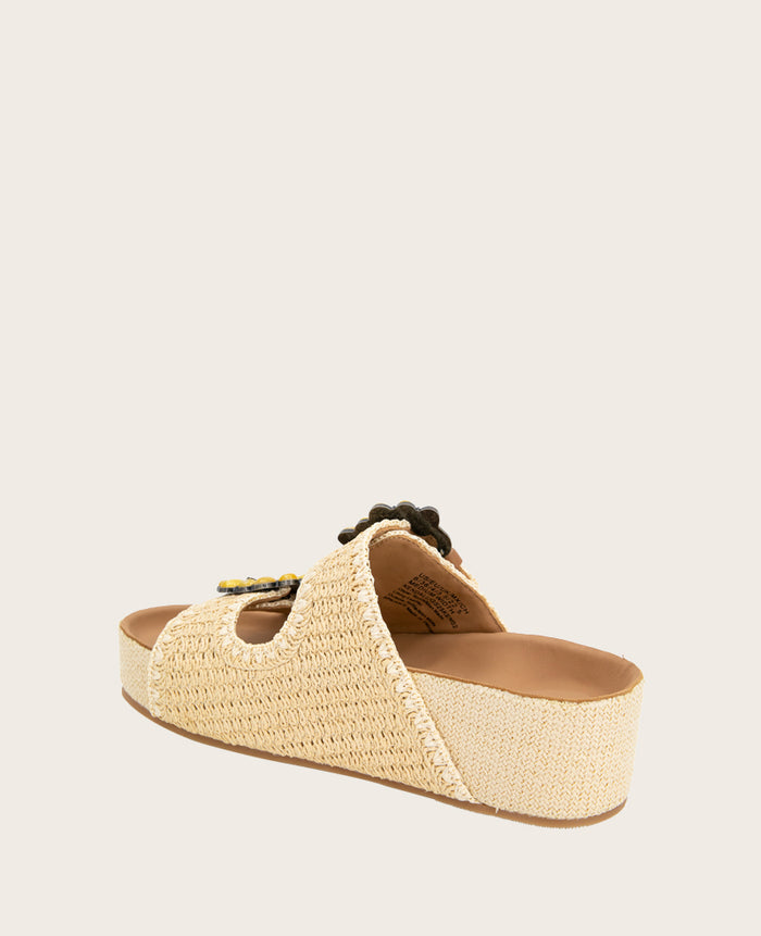GENTLE SOULS - Kendall Raffia Wrap Buckle Wedge
