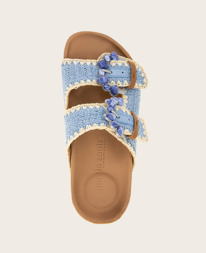 GENTLE SOULS - Kendall Raffia Wrap Buckle Wedge