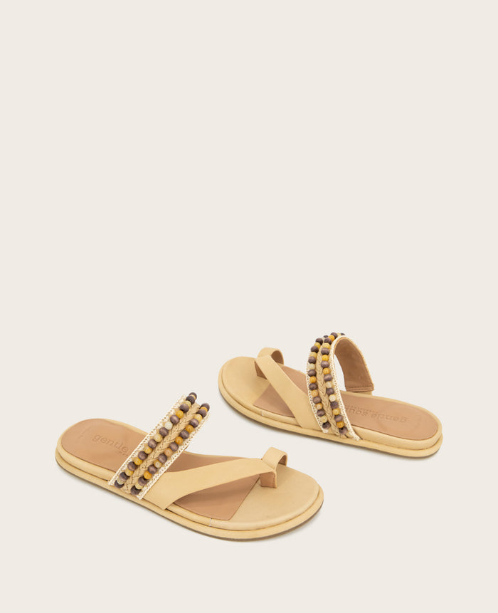 GENTLE SOULS - Lentini Leather Beaded Sandal