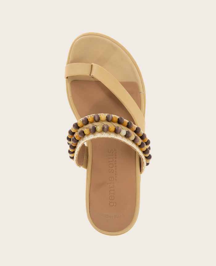 GENTLE SOULS - Lentini Leather Beaded Sandal