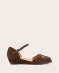 GENTLE SOULS - Lily Moon Suede Ankle Strap Mini Wedge Sandal